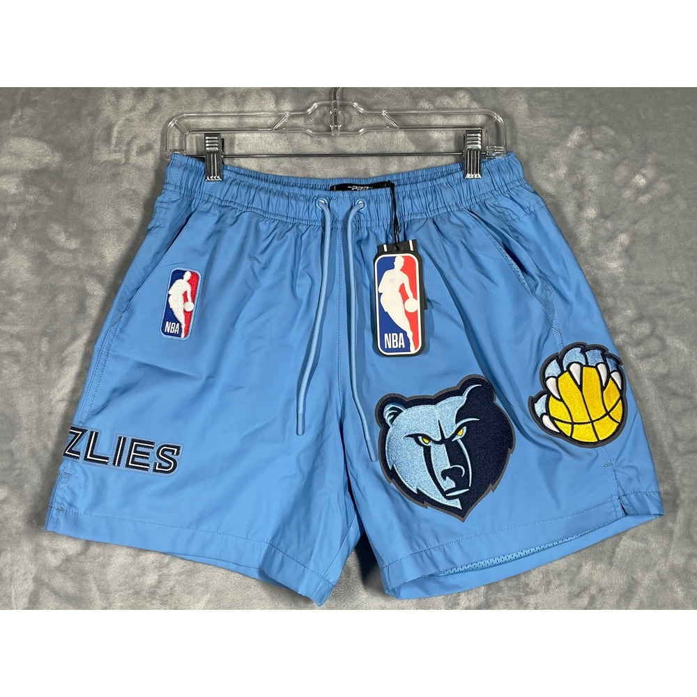 Pro Standard Memphis Grizzlies NBA Shorts Light Blue Chenille Patches S NWT
